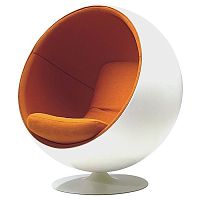 кресло eero ball chair бело-оранжевое в Томске