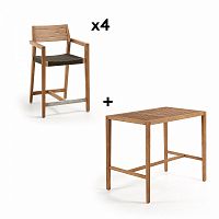 комплект мебели: стол и 4 стула pack 613 cybille от la forma (ex julia grup) в Томске