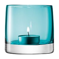 подсвечник стеклянный бирюзовый для чайной свечи light colour, 8,5 см в Томске