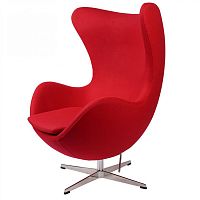 кресло arne jacobsen style egg chair красная шерсть в Томске