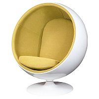 кресло eero ball chair бело-горчичное в Томске