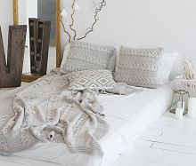 комплект плед с косами (180*220) и 2 наволочки (50*50) лён в Томске