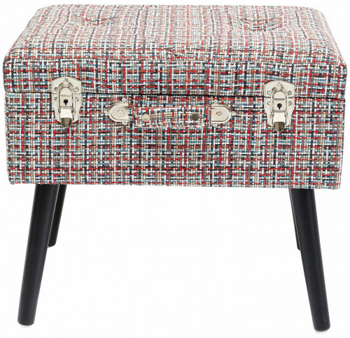 kare design пуф suitcase, коллекция "чемодан" 50*45*35, полиэстер, лен, полиуретан, сосна, красный в Томске