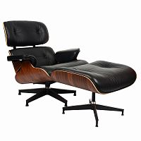 кресло eames style lounge chairчерное с коричневым в Томске