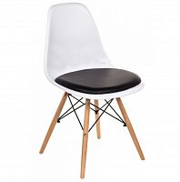 стул деревянный pc-011 белый / черный (eames style) в Томске