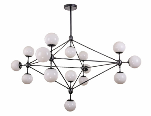 люстра modo 15 black+white черная, белые плафоны в Томске
