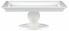 блюдо квадратное на фигурной ножке 50х20 см display белое в Томске