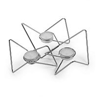 набор подсвечников серебряных металлических для чайных свечей tri-angular loop, 7 см, 3 штуки в Томске