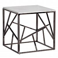 стол журнальный black chrome cube 55*55*56 см хром, белый в Томске