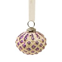 шар новогодний фиолетовый со снежным декором snow ball, 8х7х7 см в Томске
