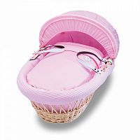 колыбель-переноска gift wicker moses basket натуральная, розовое белье в Томске