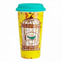 термостакан с силиконовой крышкой bird in cage в Томске